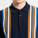 Ben Sherman Vertical Stripe Knitted Polo Shirt DN