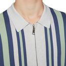 BEN SHERMAN Mod Textured Stripe Zip Knit Polo (SW)
