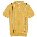 BEN SHERMAN Minimal Stripe Knitted Mod Polo Shirt
