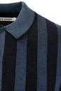 BEN SHERMAN Retro Mod Stripe Panel Polo Cardigan