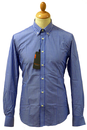 Cool Blue Stripe BEN SHERMAN Retro 60s Mod Shirt