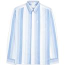 ben sherman mens archive martin bold stripes long sleeve shirt blue