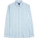 BEN SHERMAN 60s Mod Linen Jagger Stripe Shirt (LG)