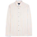 BEN SHERMAN Mod Linen Jagger Stripe Shirt (Peach)