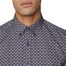 BEN SHERMAN Men's Geo Op Art Floral Mod Shirt (DN)