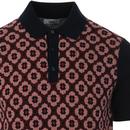 BEN SHERMAN Mod 60s Knitted Jacquard Birdseye Polo