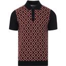 BEN SHERMAN Mod 60s Knitted Jacquard Birdseye Polo