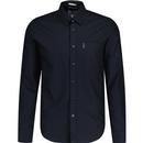 ben sherman mens 60s mod button down plain coloured cotton oxford long sleeve shirt black