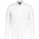 ben sherman mens 60s mod button down long sleeve cotton oxford shirt white