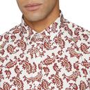 BEN SHERMAN 60s Mod Short Collar SS Paisley Shirt 