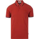 Romford BEN SHERMAN Retro Mod Tipped Polo CINNAMON