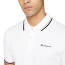 BEN SHERMAN Mod Tipped Signature Polo Top (White)