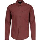 ben sherman mens signature gingham button down long sleeve shirt wine red