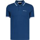 ben sherman mens mod tipped signature pique polo tshirt royal blue