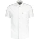ben sherman mens mod signature button down short sleeve cotton oxford shirt white