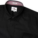 BEN SHERMAN Retro Stretch Poplin Shirt - Black