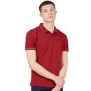 BEN SHERMAN Mod Tipped Signature Polo Top (Red)