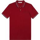 bens sherman mens signature tipped pique polo tshirt red