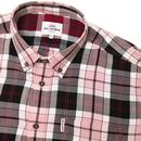 BEN SHERMAN Retro 60s Mod Plaid Check Shirt (Pink)