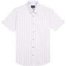 BEN SHERMAN Mod Stripe Yarn Dyed Oxford Shirt SKY