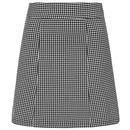 Bright and Beautiful by Collectif India 60s Mod Mini Skirt in Black/White Dogtooth
