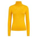Bright and Beautiful Quincy Retro 70s Roll Neck Jumper in Mustard