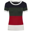 Bright & Beautiful Sydney Womens Retro 70s Block Striped T-Shirt Top