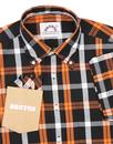 BRUTUS TRIMFIT Mod Check Short Sleeve Shirt ORANGE