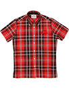 BRUTUS TRIMFIT Retro Mod Heritage Red Tartan Shirt