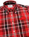 BRUTUS TRIMFIT Retro Mod Heritage Red Tartan Shirt