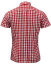 BRUTUS TRIMFIT Mod Large Gingham Check Shirt RED