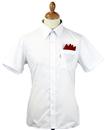 BRUTUS TRIMFIT Mod Solid White Red Label S/S Shirt