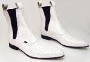 'Chelsea Dagger' - White Leather Chelsea Boots