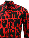 CHENASKI Moloko Shirt | Retro 60s Pop Art Mod Red Psychedelic Shirt