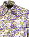 Outlined Flowers CHENASKI 1960s Psychedelic Shirt