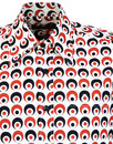 CHENASKI Retro 1970s Geometric Eyeball Print Shirt