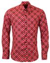 Dotsgrid CHENASKI Retro 70s Style Mod Shirt (B/R)