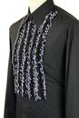 CHENASKI Ruche Frill Retro 70s Tuxedo Shirt (B)
