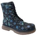 Cipriata Annetta Retro Floral Zip Boots in Black