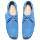 Wallabee Clarks Originals Retro Blue Suede Shoes