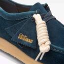 Wallabee Clarks Originals Navy/Teal Suede Shoes