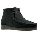 clarks originals womens wallabee suede boots black