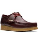 clarks originals mens wallabee originals leather moccasin shoes deep red