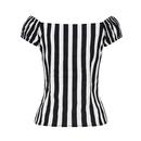 Dolores COLLECTIF Vintage Striped Top Black/White