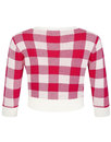 Lucy COLLECTIF Retro 1950s Gingham Cardigan RED