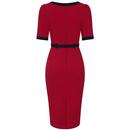 Sadie COLLECTIF Retro 50s Pencil Dress (Red)