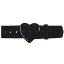 Collectif Retro 1950s Adore Heart Shaped Buckle Belt in Black