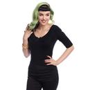 Babette COLLECTIF Retro 50s Knitted Black Jumper