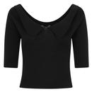 Babette COLLECTIF Retro 50s Knitted Black Jumper