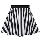 Collectif Retro 1950s Black and White Stripe Skater Skirted Swimming Briefs